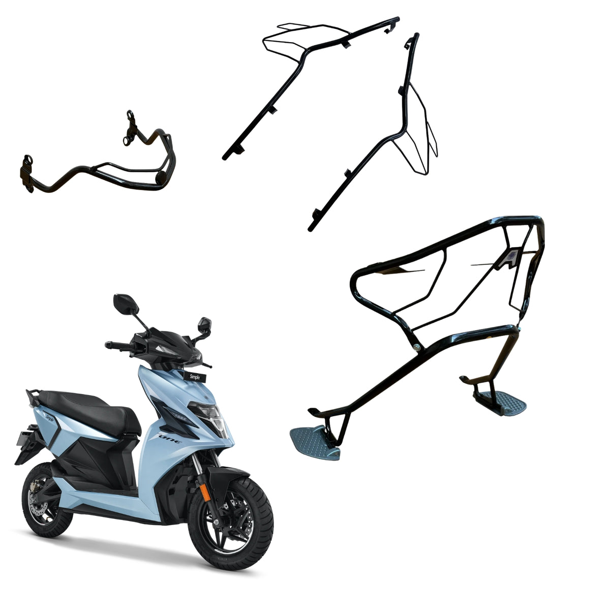 Simple One & Simple Dot & Ultra (Gen 1 / Gen 2) Black Safety Guard Set (Front Guard / Rear Guard & Mud Guard)